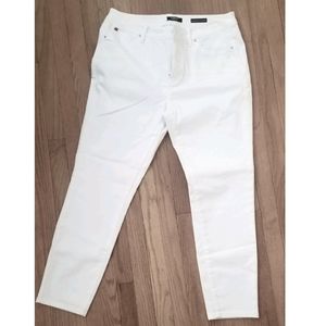 White jean leggings